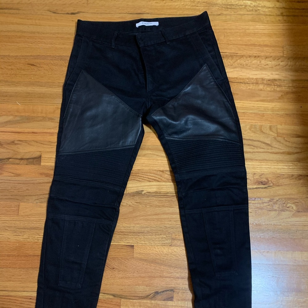 Givenchy leather moto jeans size 32
